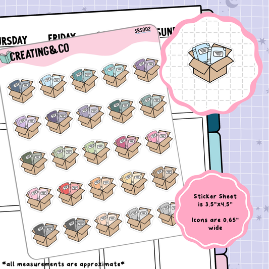 Book Box / Book Haul / Books Delivered Icon Functional Stickers - SBS002