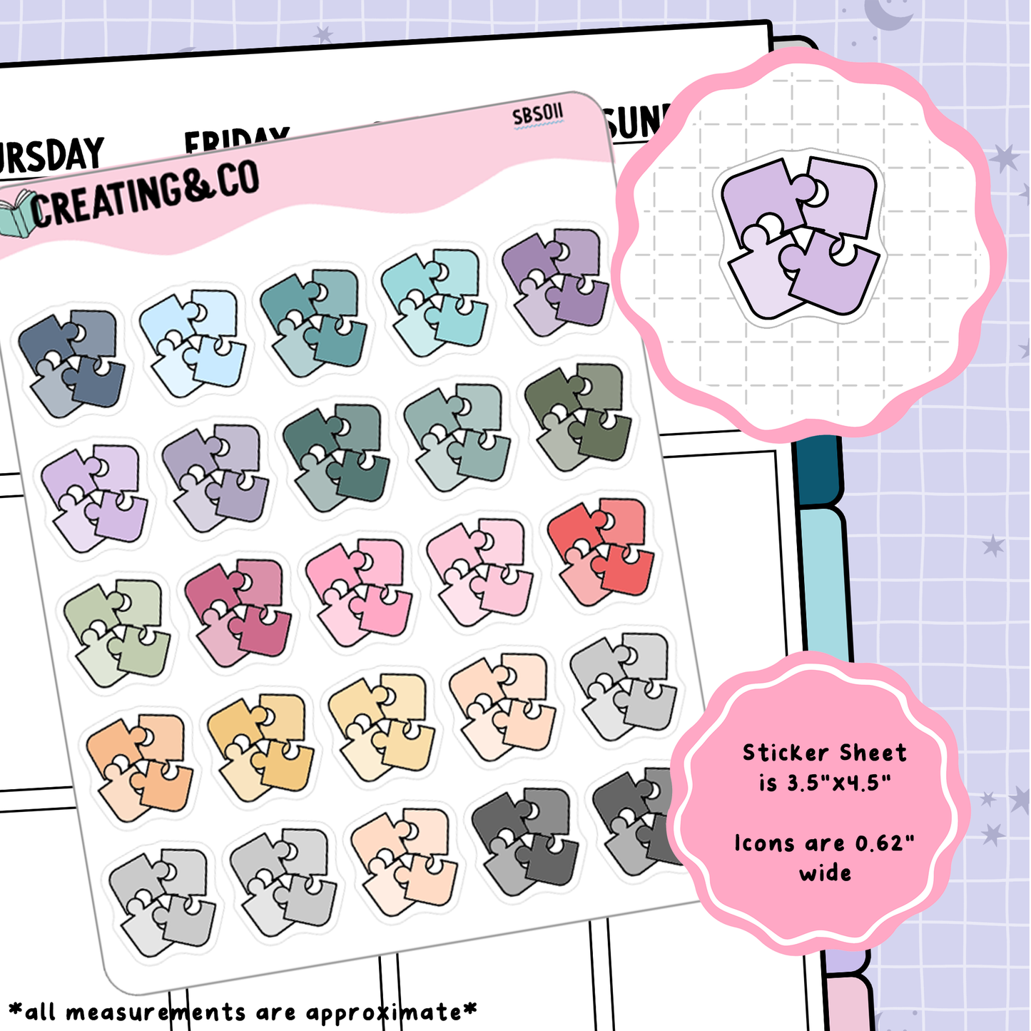 Puzzle Icon Functional Stickers - SBS011