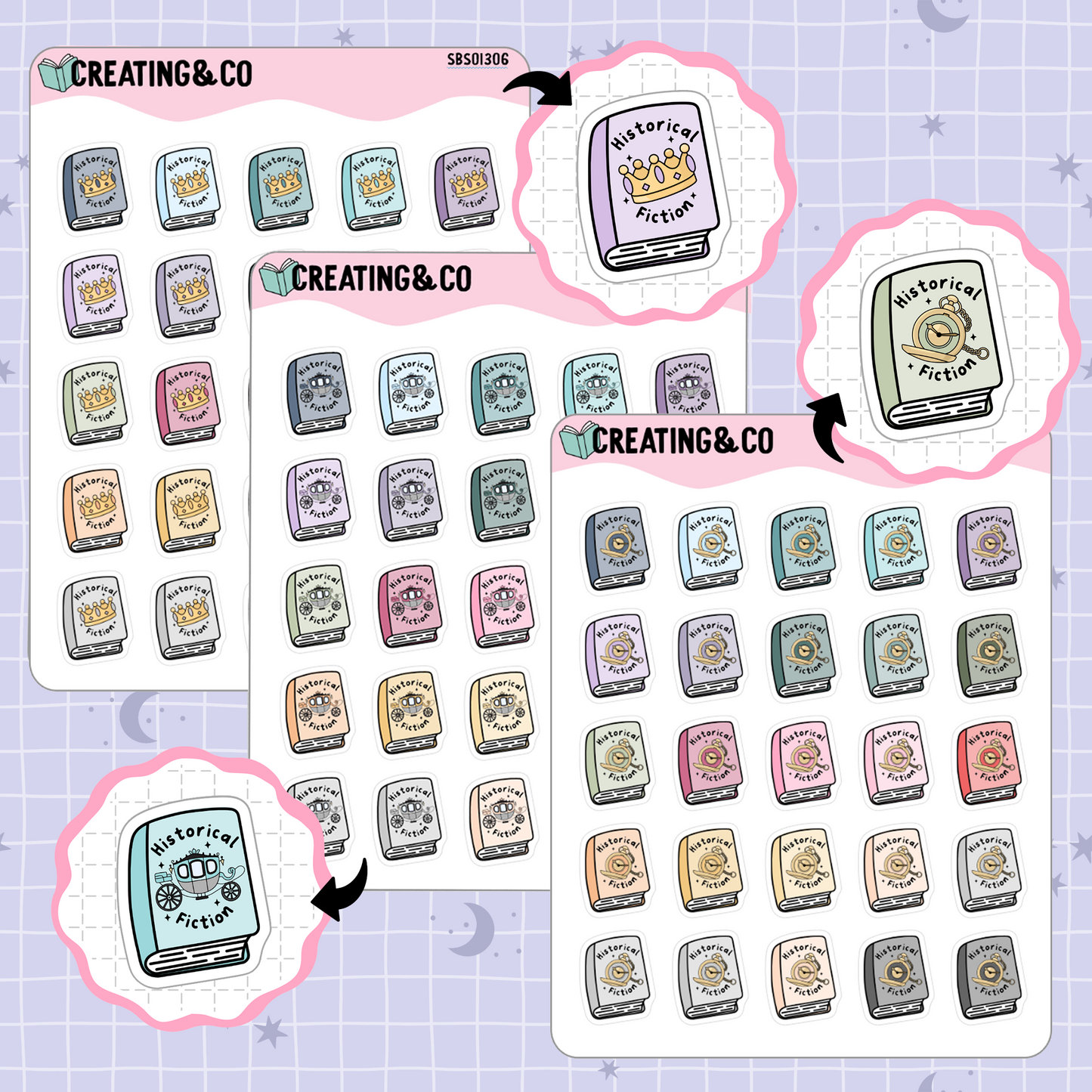 Book Genre Icon Functional Stickers - SBS013