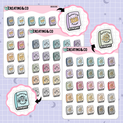 Book Genre Icon Functional Stickers - SBS013