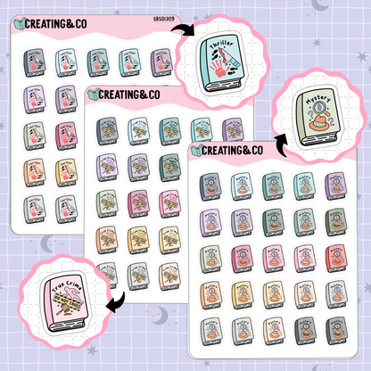 Book Genre Icon Functional Stickers - SBS013