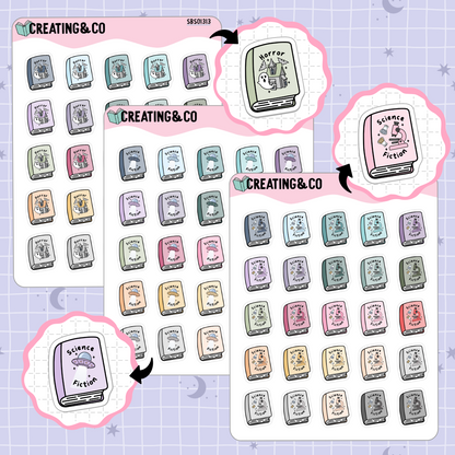 Book Genre Icon Functional Stickers - SBS013