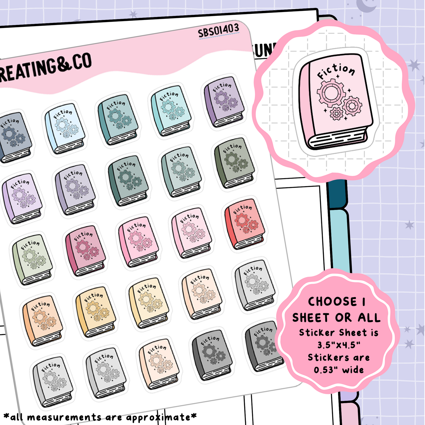 Niche Genre Book Icon Functional Stickers - SBS014