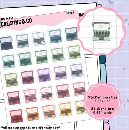 Laptop Icon Functional Stickers - SBS019