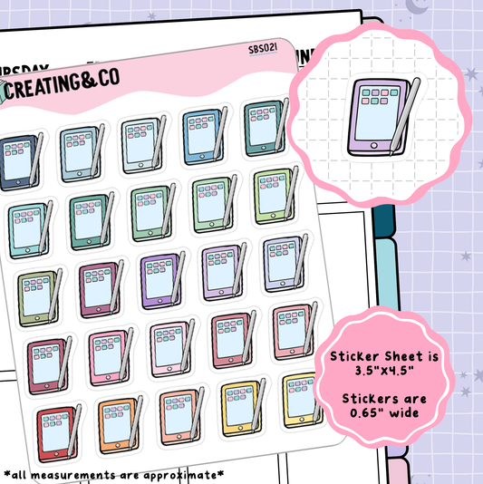 Tablet Drawing Icon Functional Stickers - SBS021