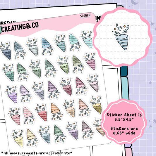 Celebrate Confetti Icon Functional Stickers - SBS022