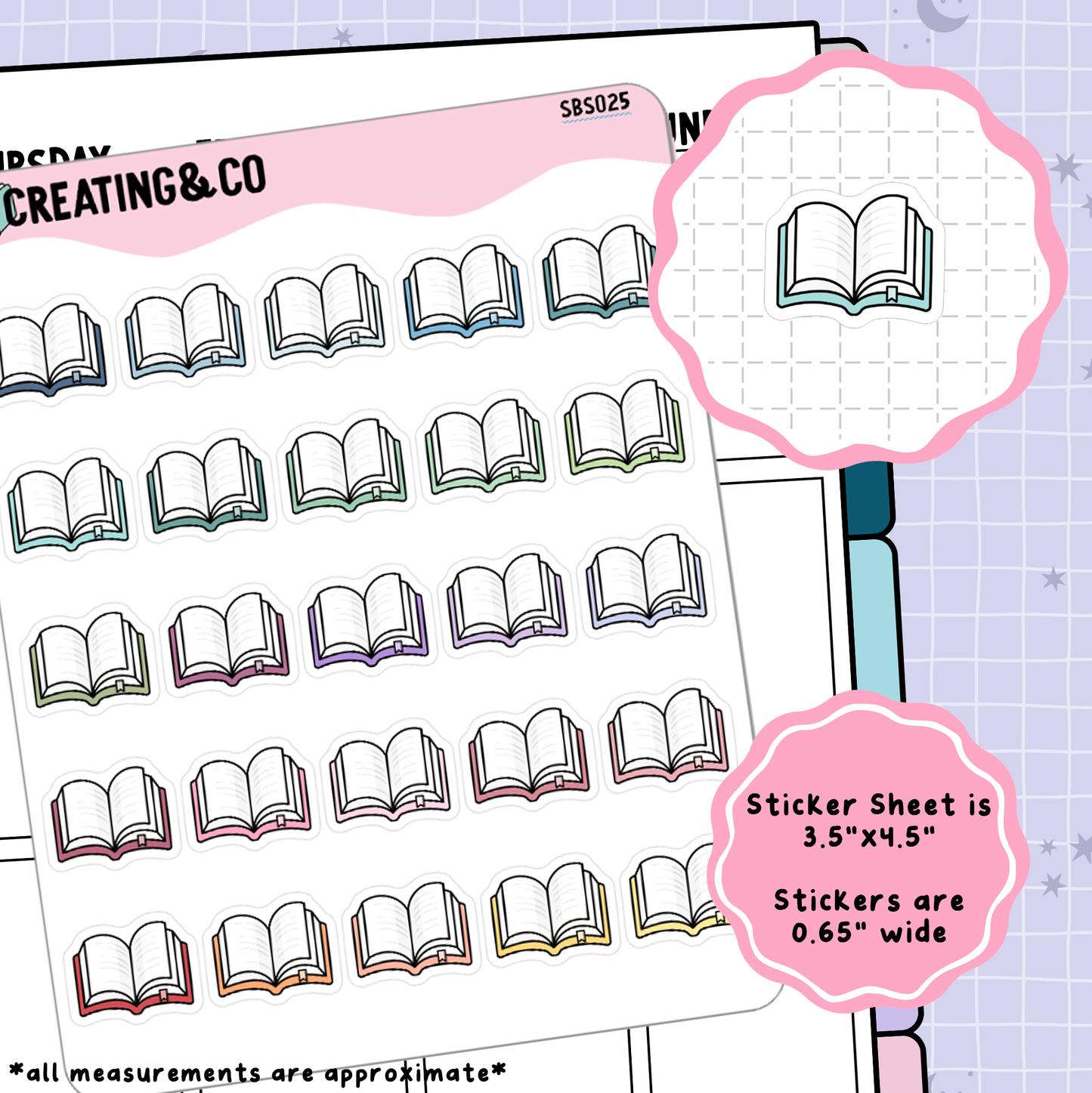 Open Book Icon Functional Stickers - SBS025