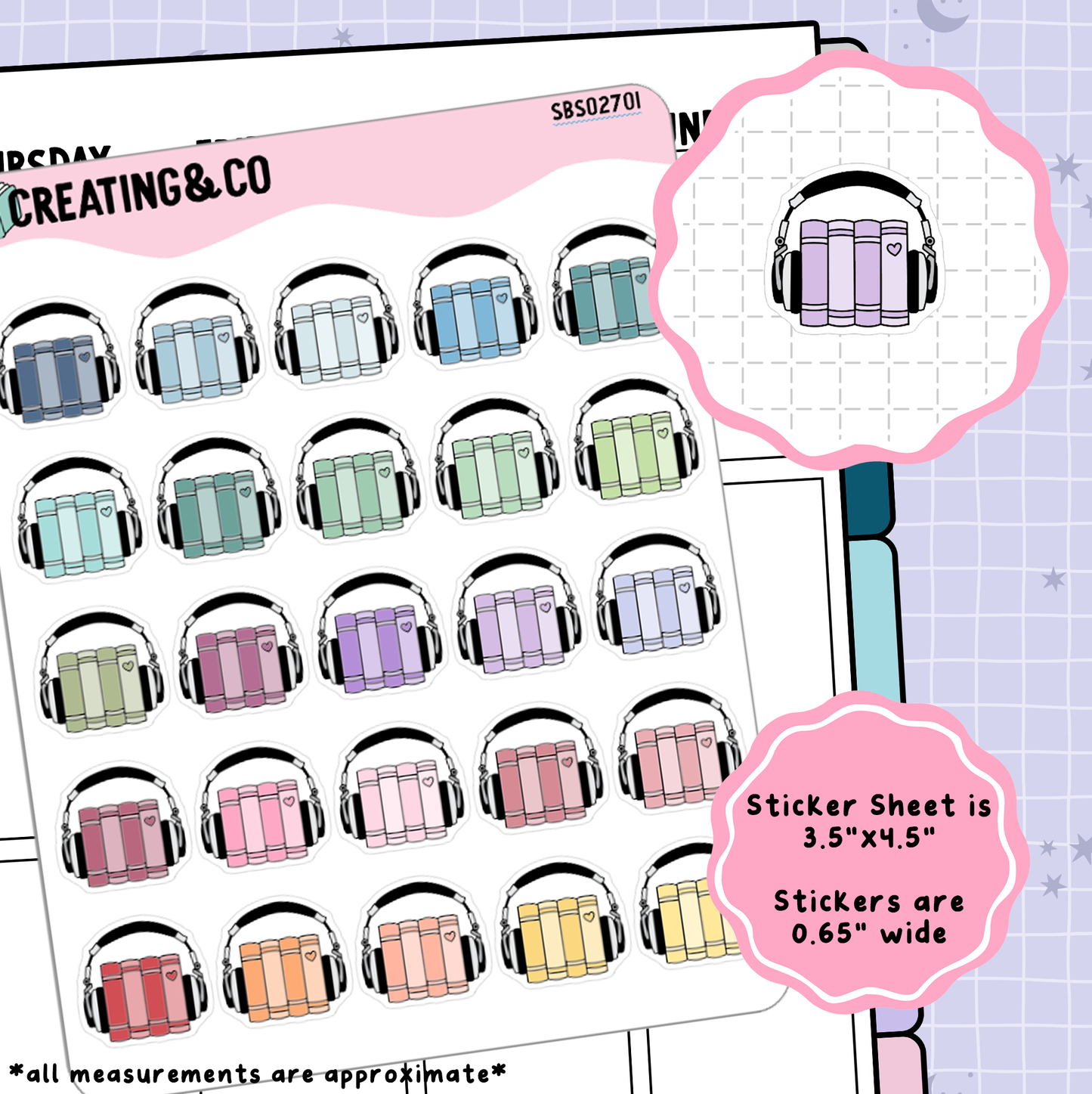 Audiobook Icon Functional Stickers - SBS027