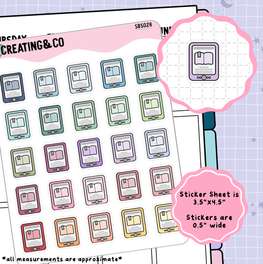 E-Reader Icon Functional Stickers - SBS028
