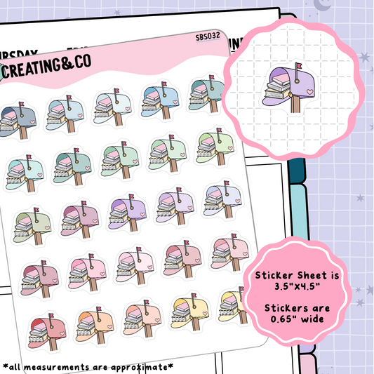 Book Mail Box Icon Functional Stickers - SBS032