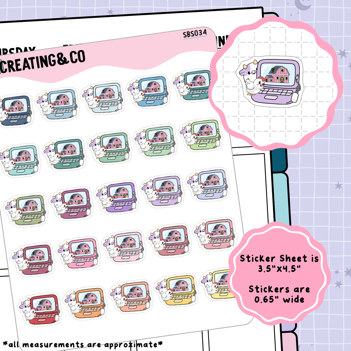 Cozy Farm Game Icon Functional Stickers - SBS034