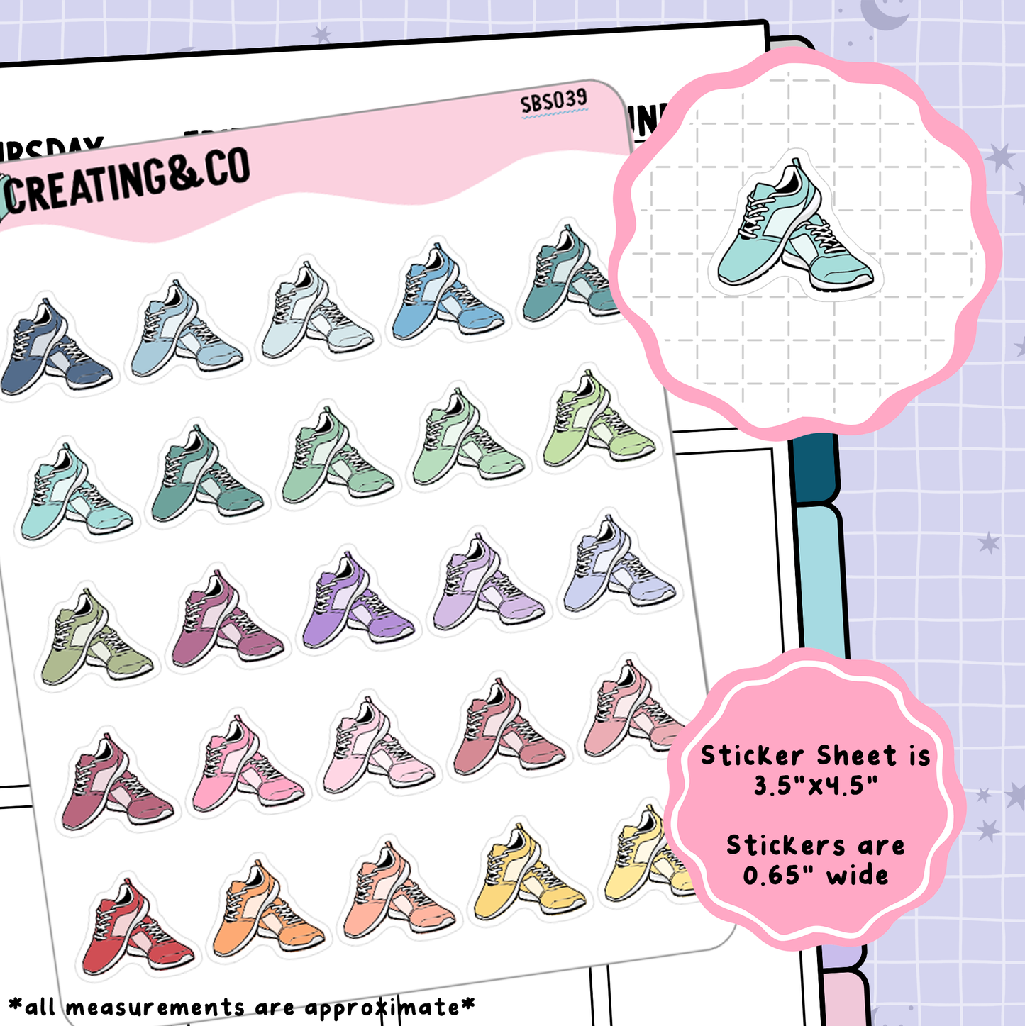 Shoes, Walking, Exercise Icon Functional Stickers - SBS039