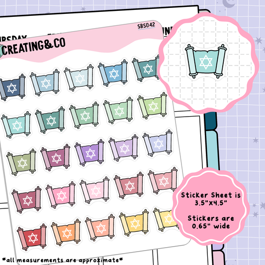 Torah Scroll Functional Stickers - SBS042