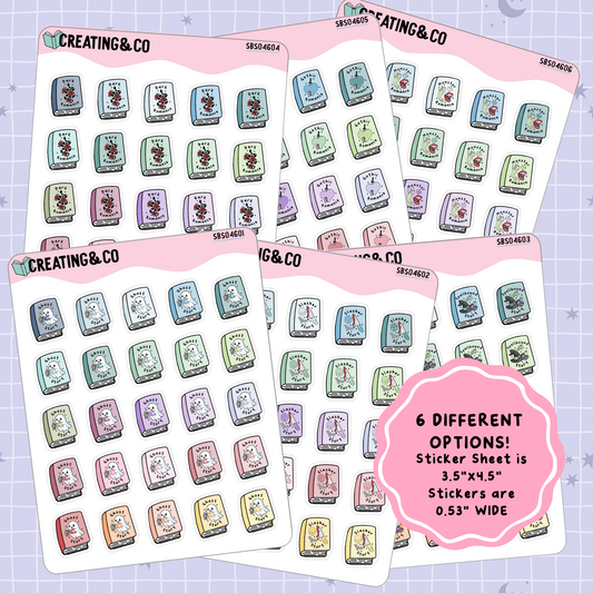 Spooky Season Book Genre Icon Functional Stickers - SBS046