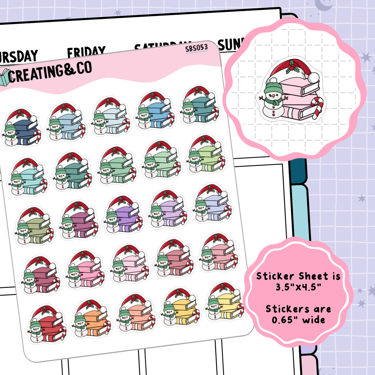 Christmas Book Stack Icon Functional Stickers - SBS053