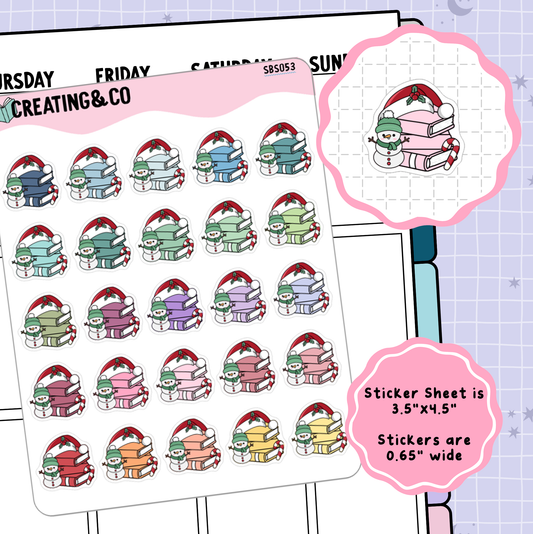 Christmas Book Stack Icon Functional Stickers - SBS053
