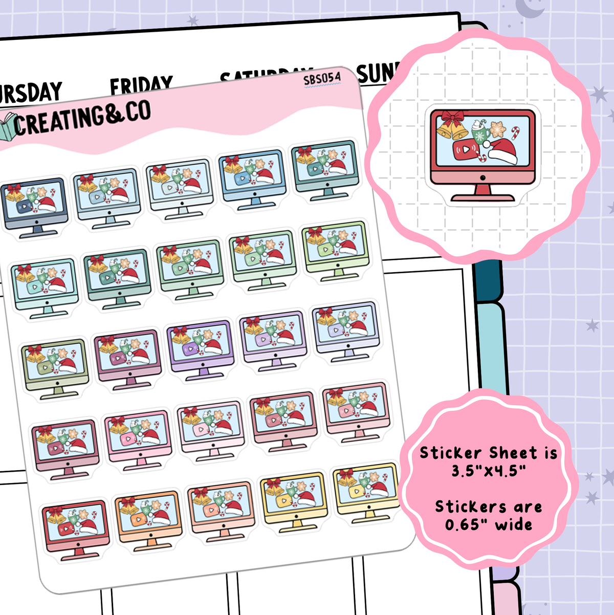 Christmas Video Icon Functional Stickers - SBS054