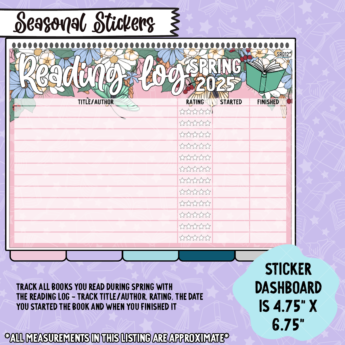 Reading Log - Wild Stories 2025 Spring Notes Page Sticker Dashboard - SR012