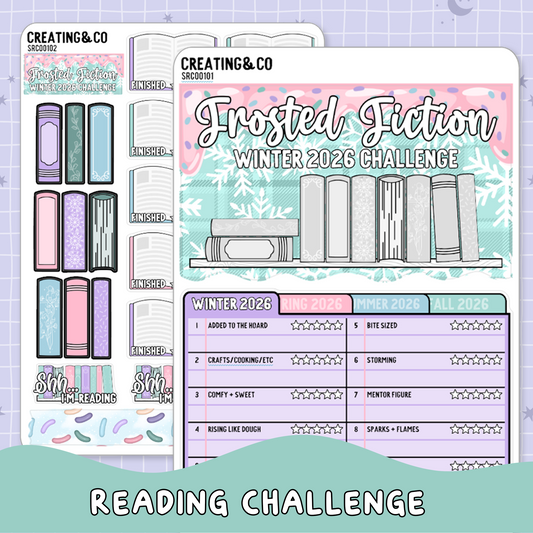 Frosted Fiction Winter Reading Challenge Planner Sticker Set - SRC001