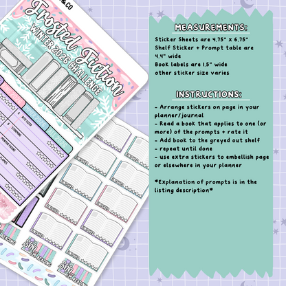 Frosted Fiction Winter Reading Challenge Planner Sticker Set - SRC001