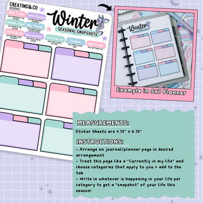 Frosted Fiction Winter Reading Challenge Note Page Planner & Journal Sticker Sheet Set - SRC004