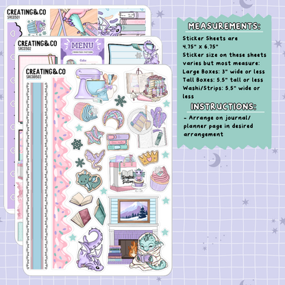 Frosted Fiction Winter Reading Challenge Journal Sticker Sheet Set - SRC005