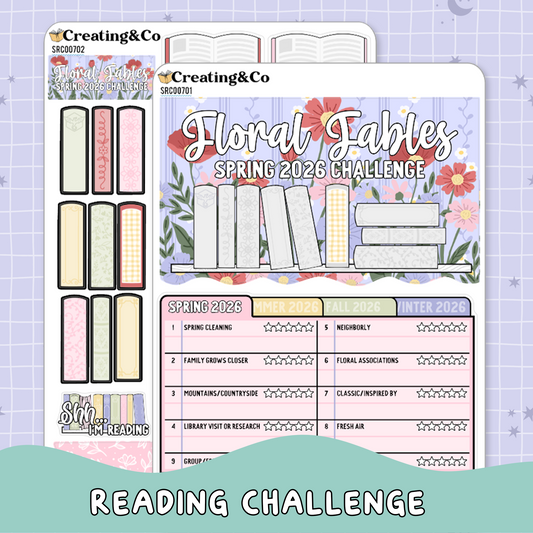 Floral Fables Spring  Reading Challenge Planner Sticker Set - SRC007