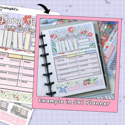 Floral Fables Spring  Reading Challenge Planner Sticker Set - SRC007