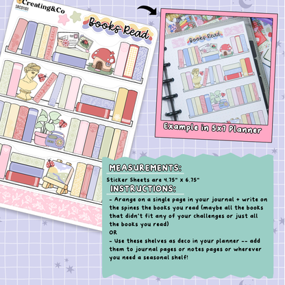 Floral Fables Spring Reading Challenge Note Page Planner & Journal Sticker Sheet Set - SRC011