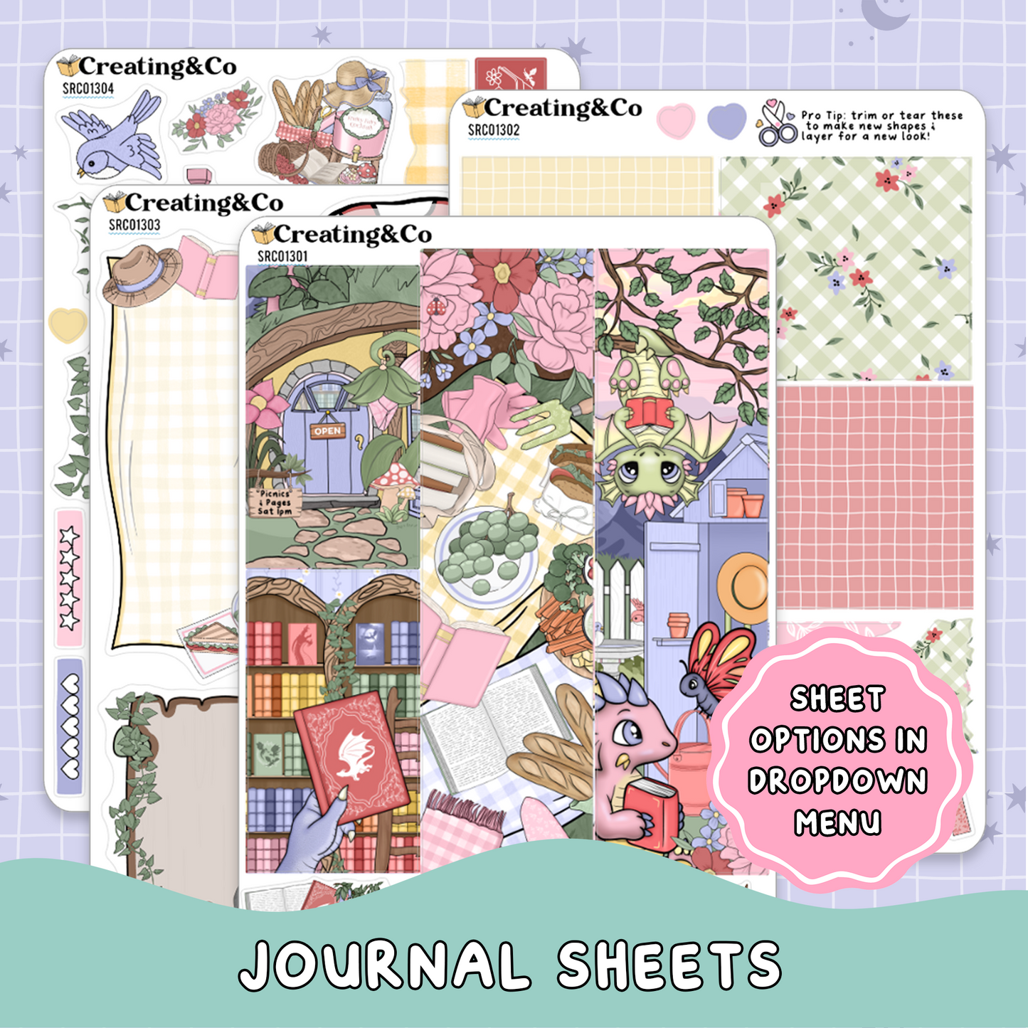 Floral Fables Spring Reading Challenge Junk Journal & Deco Sticker Sheet Set - SRC013