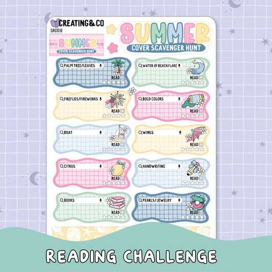 Dragon Isle Summer Book Cover Scavenger Hunt Reading Challenge Planner Sticker Set - SRC016