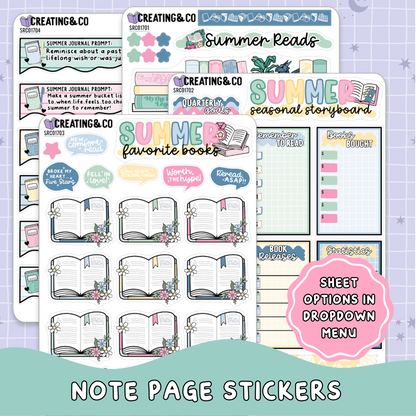 Dragon Isle Summer Reading Challenge Note Page Planner & Journal Sticker Sheet Set - SRC017