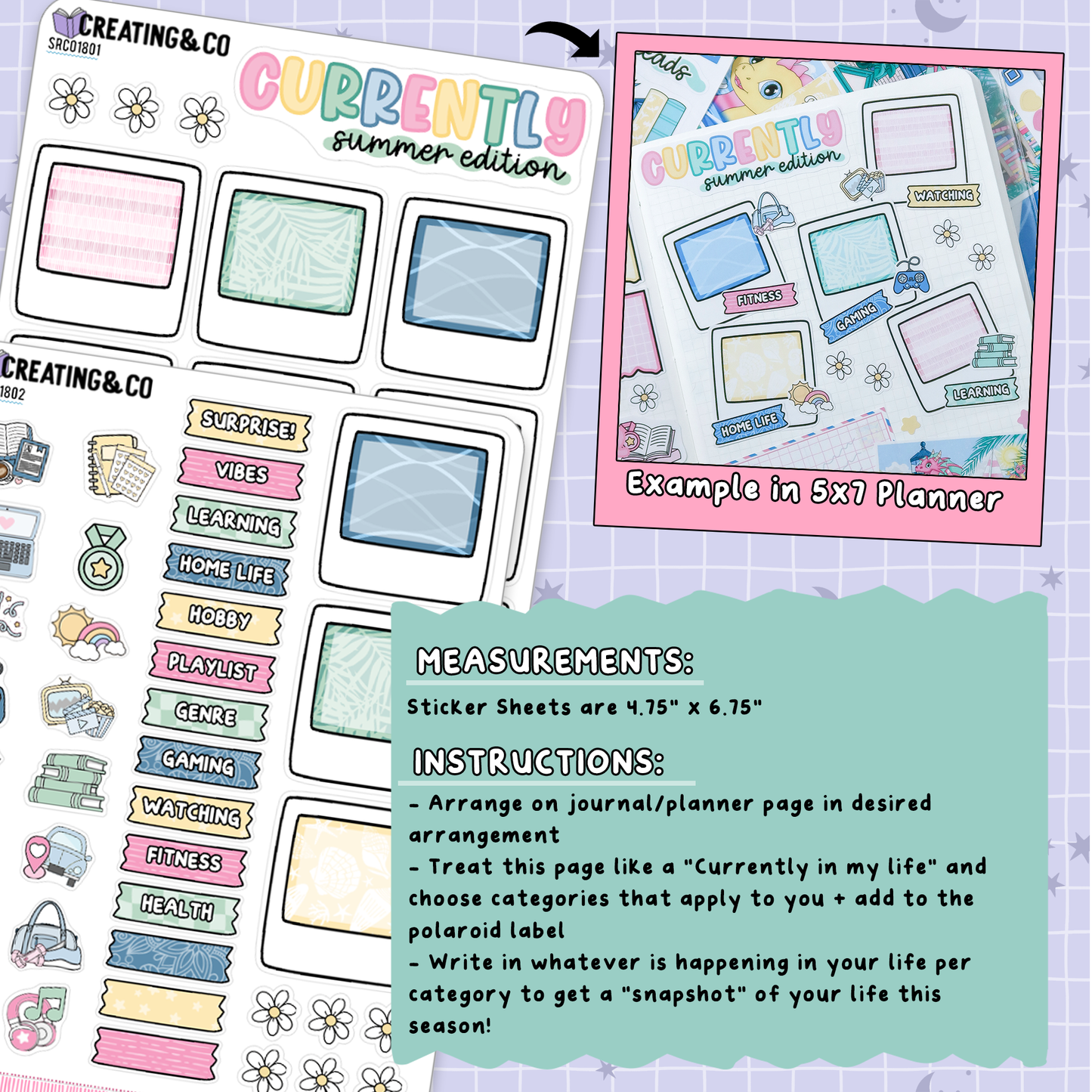 Dragon Isle Summer Currently in Life Sticker Sheet Set - SRC018