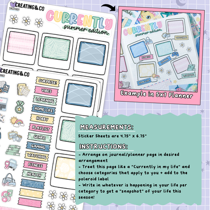 Dragon Isle Summer Currently in Life Sticker Sheet Set - SRC018