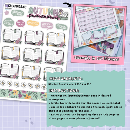 Dragon Harvest Autumn Reading Challenge Note Page Planner & Journal Sticker Sheet Set - SRC023