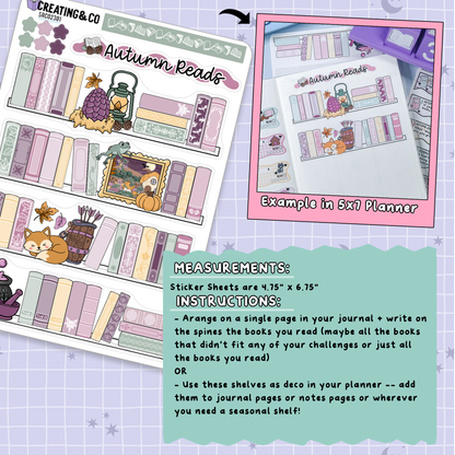 Dragon Harvest Autumn Reading Challenge Note Page Planner & Journal Sticker Sheet Set - SRC023