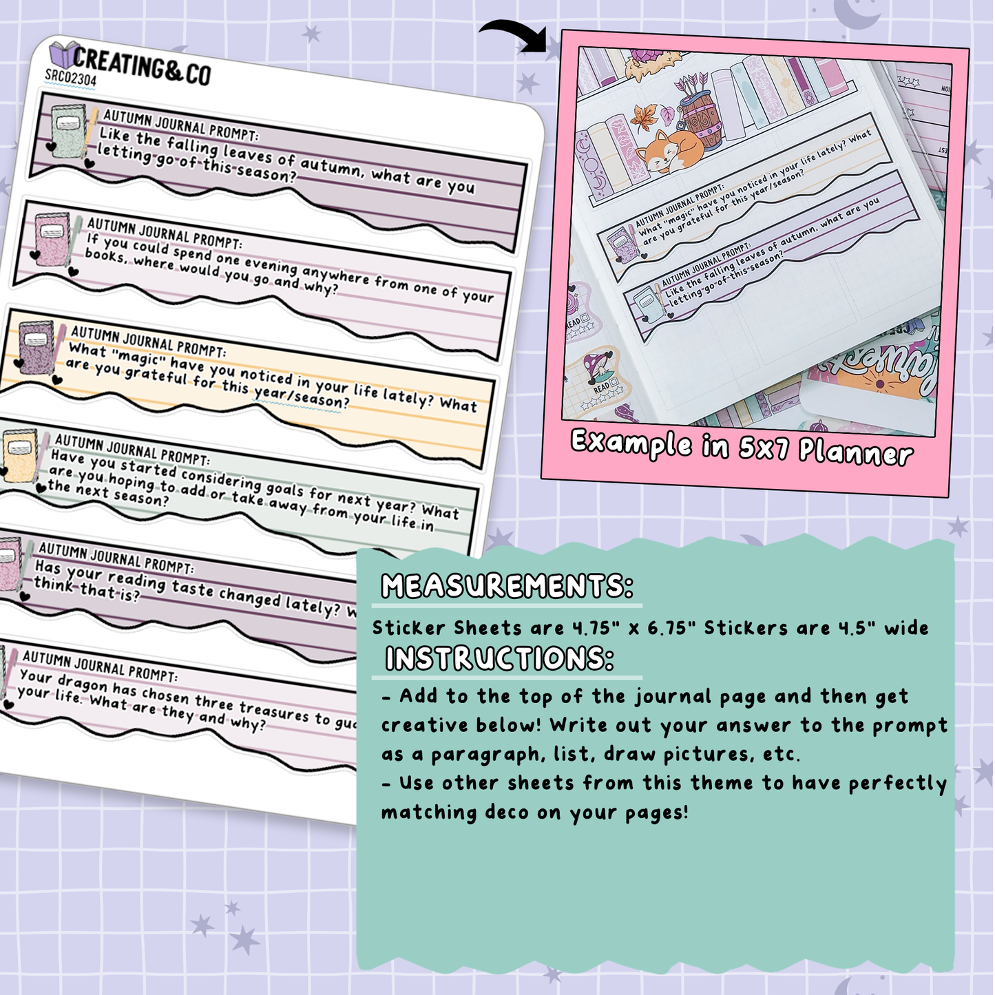 Dragon Harvest Autumn Reading Challenge Note Page Planner & Journal Sticker Sheet Set - SRC023