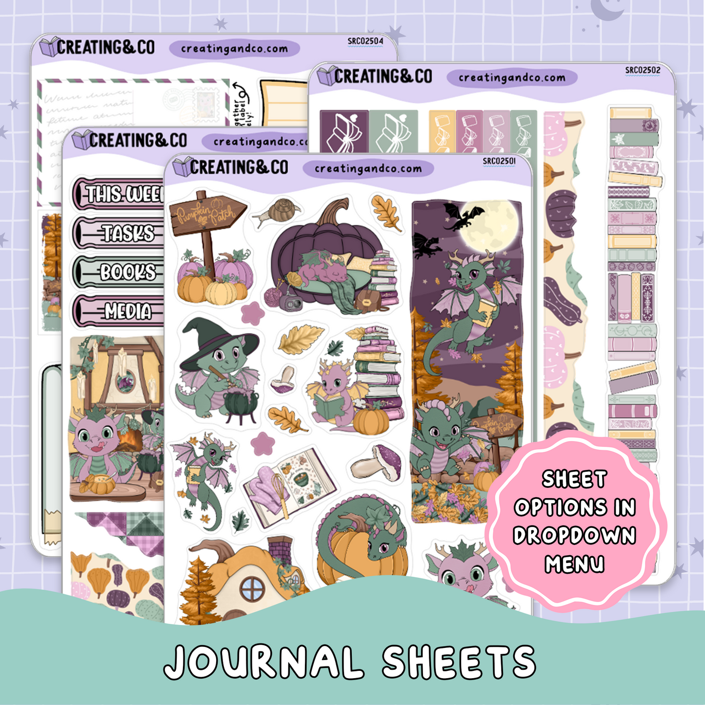 Dragon Harvest Autumn Reading Challenge Junk Journal & Deco Sticker Sheet Set - SRC025