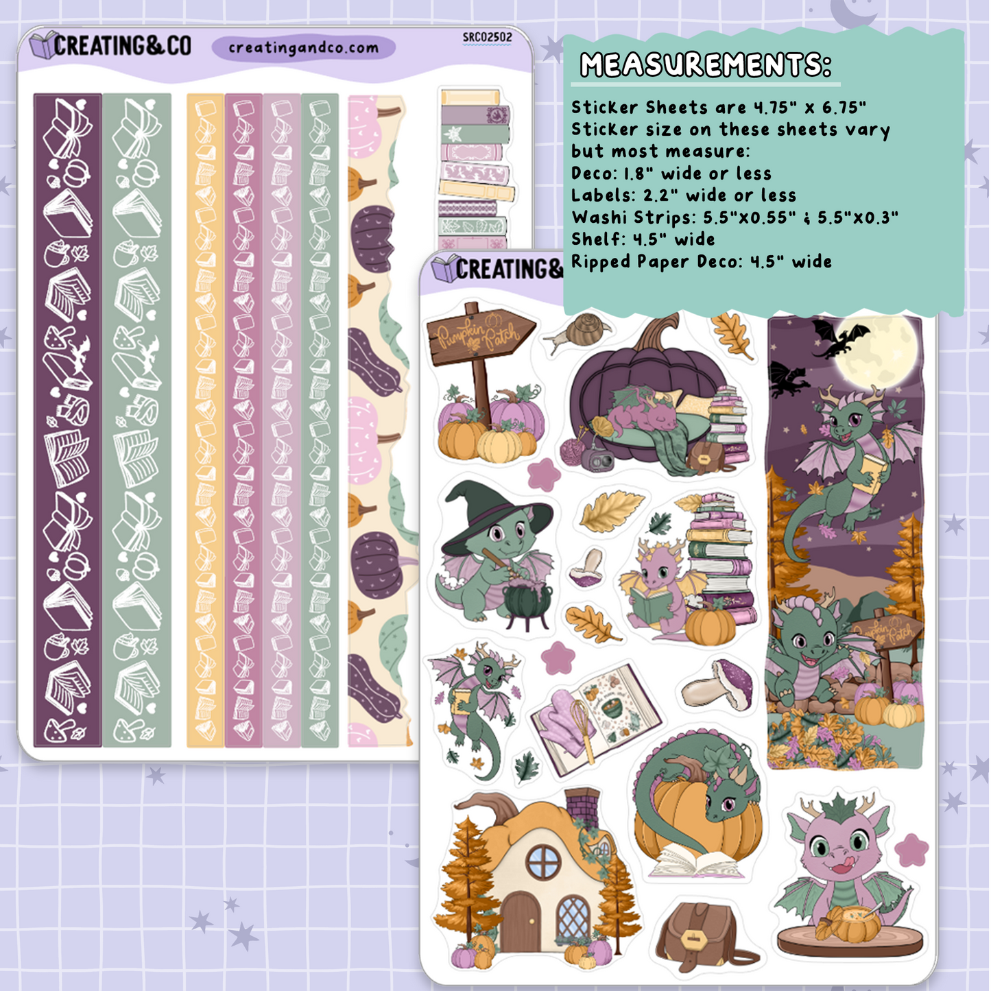 Dragon Harvest Autumn Reading Challenge Junk Journal & Deco Sticker Sheet Set - SRC025