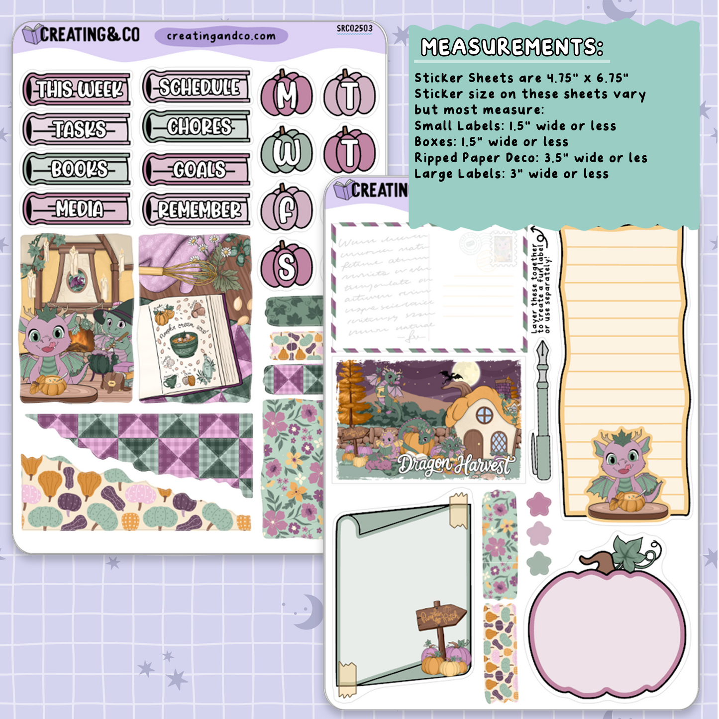 Dragon Harvest Autumn Reading Challenge Junk Journal & Deco Sticker Sheet Set - SRC025