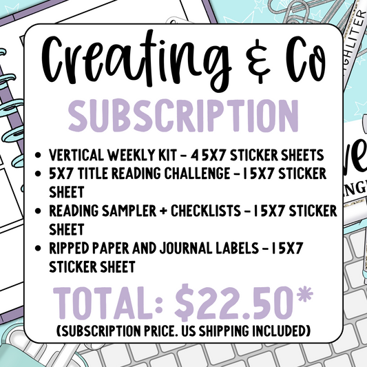 Creating & Co Bookish Vertical Planner Subscription