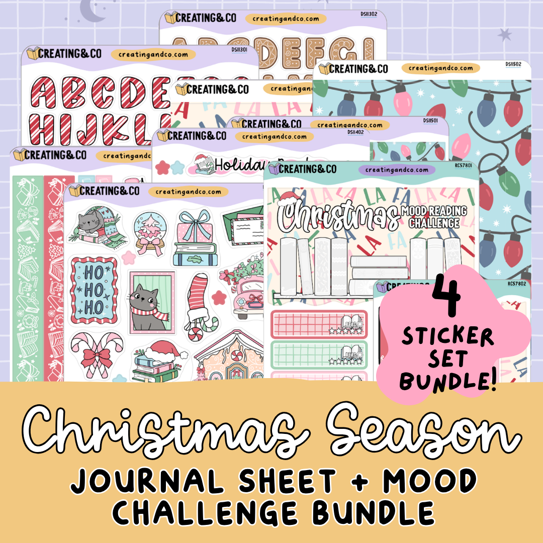 Christmas Season Journal + Challenge 4 Sticker Set Bundle