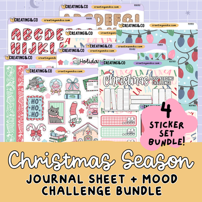 Christmas Season Journal + Challenge 4 Sticker Set Bundle