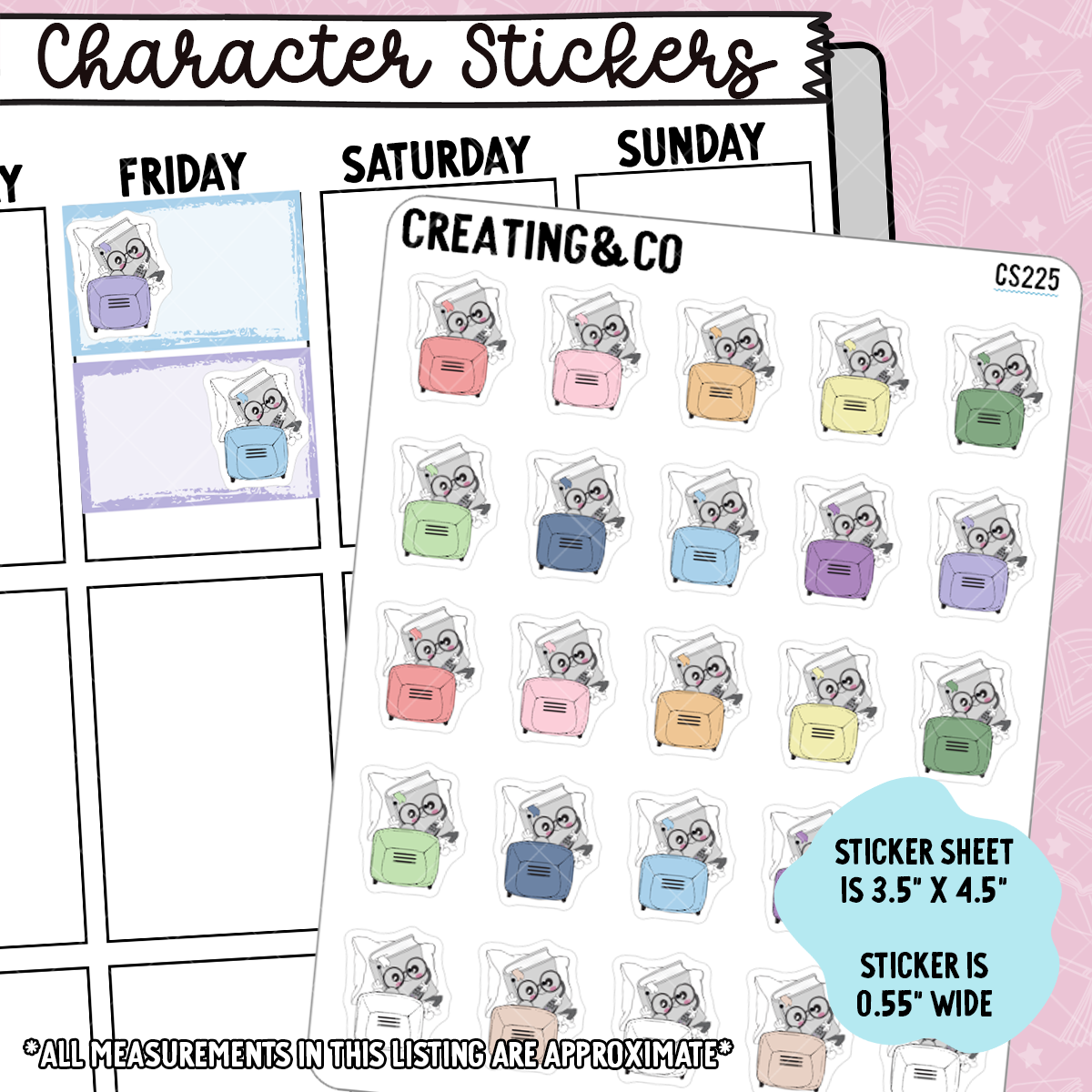 TV Booksy Character Functional Planner Stickers - CS225