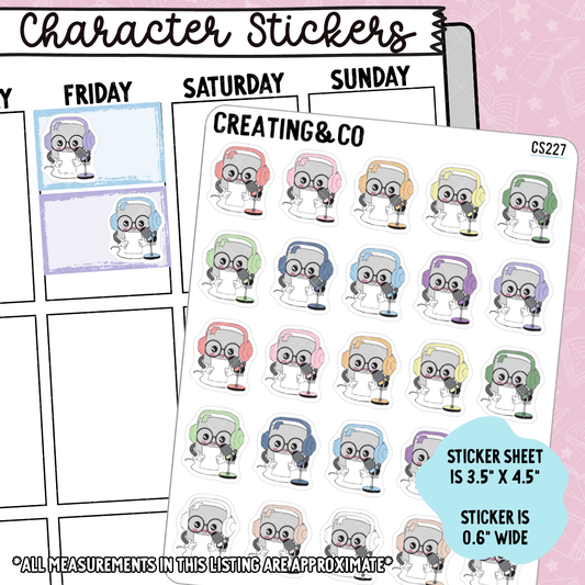 Podcast Booksy Character Functional Planner Stickers - CS227