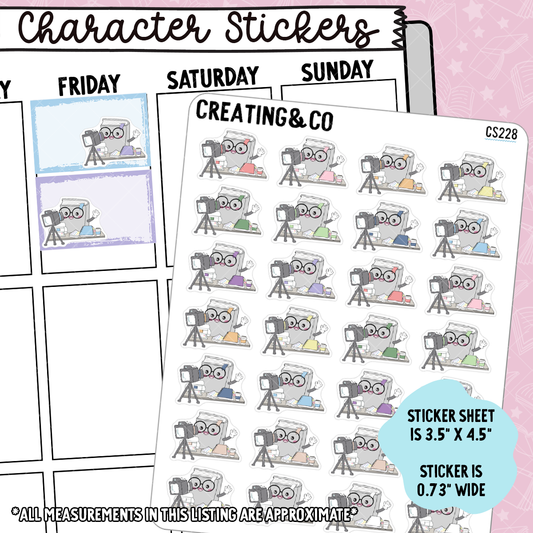 Video Booksy Character Functional Planner Stickers - CS228