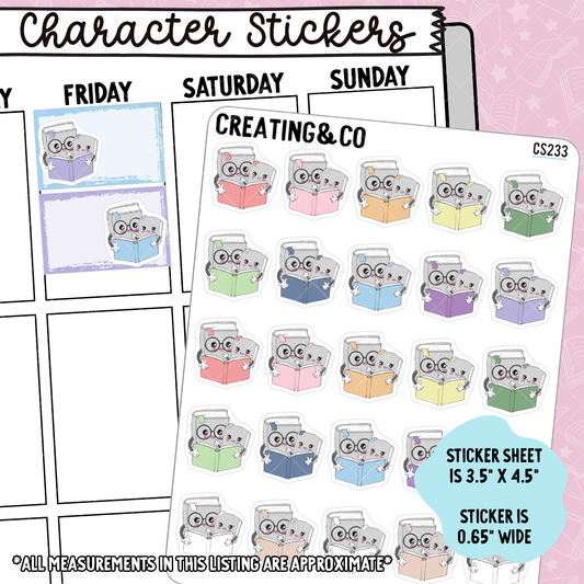 Baby Reading Booksy Character Functional Planner Stickers - CS233