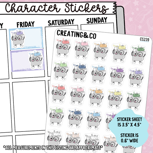 Headache, Migraine Booksy Character Functional Planner Stickers - CS239