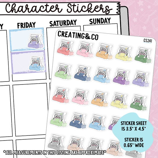 Sick Booksy Character Functional Planner Stickers - CS241