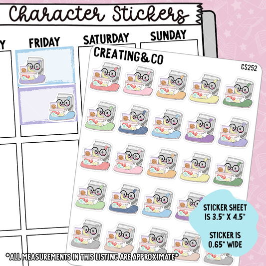 Meal Prep Booksy Character Functional Planner Stickers - CS252